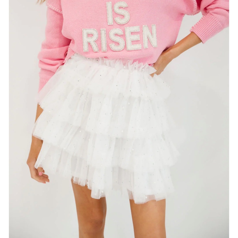 Judith March White Layered Mini Skirt